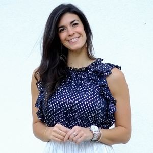 Navy & Silver Kate Spade Sleeveless Blouse